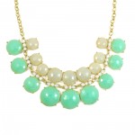 ‘Eunomia’ Mint Mirrored Faceted Stone Necklace 